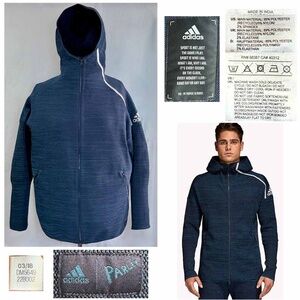 Adidas Men Size XL  Z.N.E. Parley Hoodie in Navy / Legend Ink